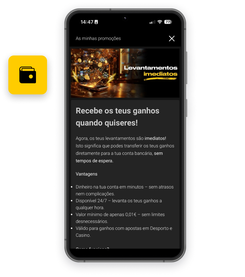 Levantamentos Imediatos: Rapidez Garantida